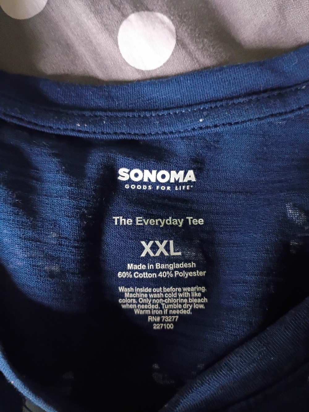 Navy Blue Patterned Tee - Picture 2 of 8